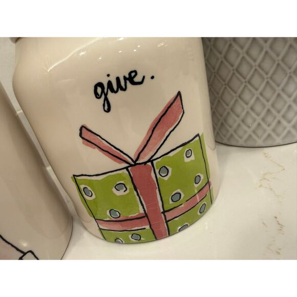 Rae Dunn Merry and Give Watercolor Christmas Canisters - Picture 10 of 13